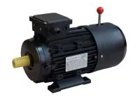 Drehstrommotor mit Bremse und Handlüftung, Fußausführung B3, RAL 9007 schwarz | blecher.de