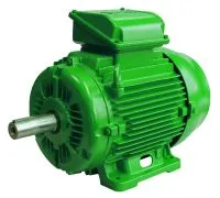 Drehstrommotor, IE4, Super Premium Efficiency, wirkungsgradoptimiert, RAL 5009 Grün, B3T Fußbauform