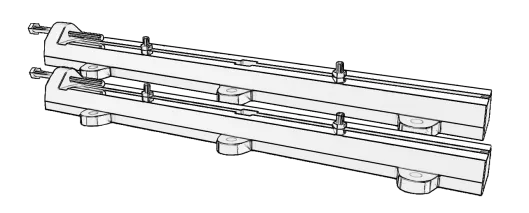 Spannschienen GG25-355, Motorbaugröße 355 Gleitlänge 1250 mm, Bolzen M24