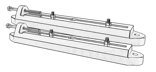 Spannschienen GG25-100, Motorbaugröße 100 Gleitlänge 355 mm, Bolzen M12